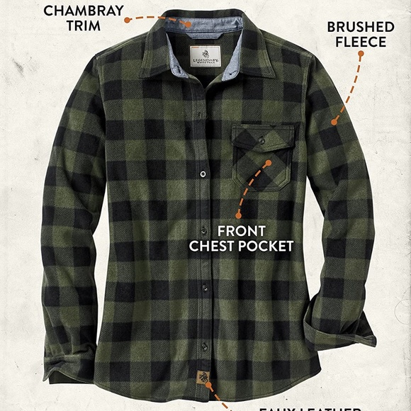 Legendary Whitetails women’s trail guide fleece button down shirt, S, da… - Picture 1 of 7
